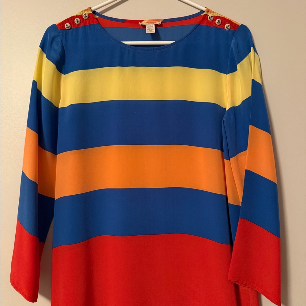 J. Crew Nautical Striped Long Sleeve Top